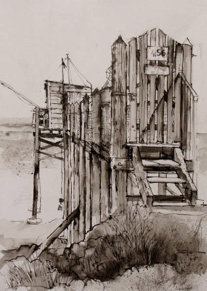 Le Carrelet, Fouras (1), Pen and Wash